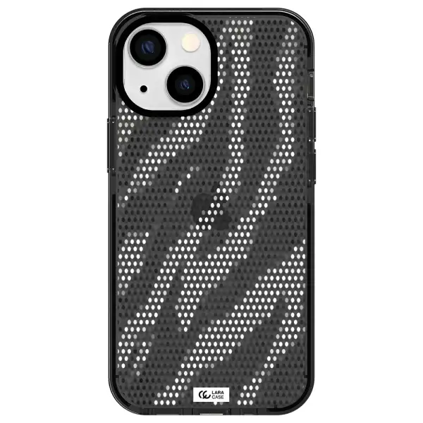 Zebra Dots Apple iPhone 13 mini impact Smoke Black Case