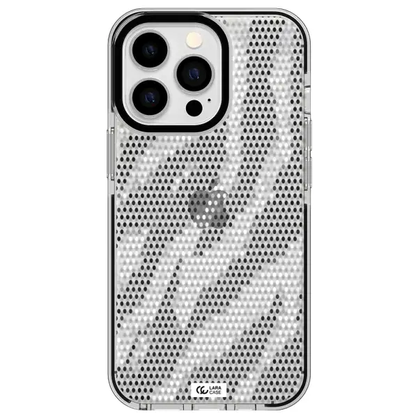 Zebra Dots Apple iPhone 13 Pro impact black border Case