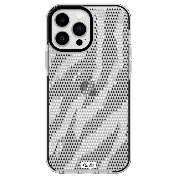 Zebra Dots Apple iPhone 13 Pro Max impact black border Case