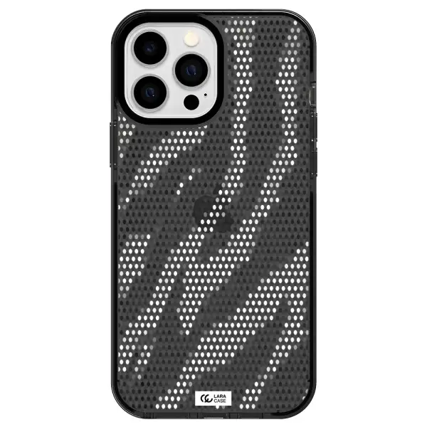 Zebra Dots Apple iPhone 13 Pro Max impact Smoke Black Case