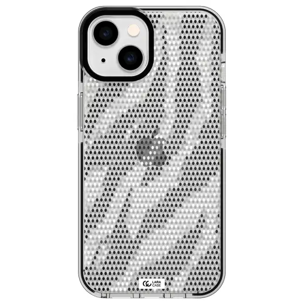 Zebra Dots Apple iPhone 14 impact black border Case