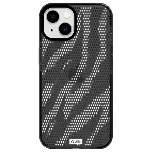 Zebra Dots Apple iPhone 14 impact Smoke Black Case