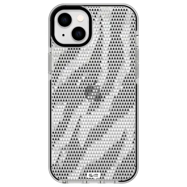 Zebra Dots Apple iPhone 14 plus impact black border Case