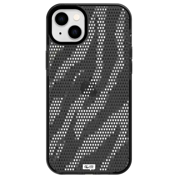 Zebra Dots Apple iPhone 14 plus impact Smoke Black Case