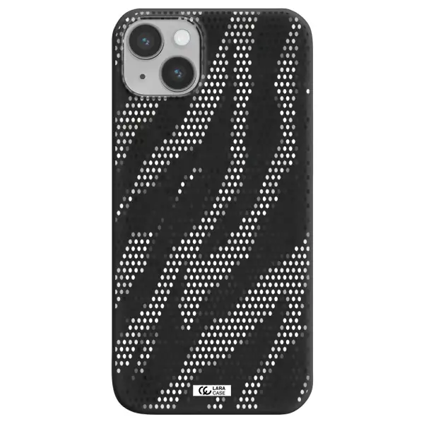 Zebra Dots Apple iPhone 14 plus Silicone black Case