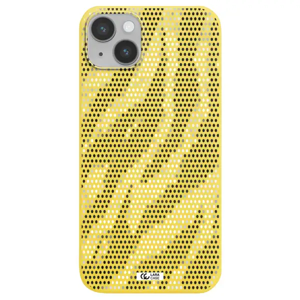 Zebra Dots Apple iPhone 14 plus Silicone canary yellow Case