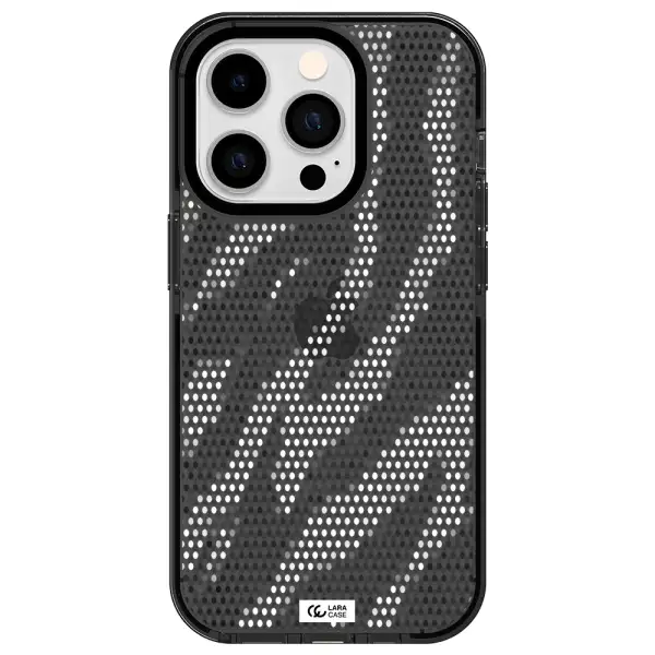 Zebra Dots Apple iPhone 14 pro impact Smoke Black Case