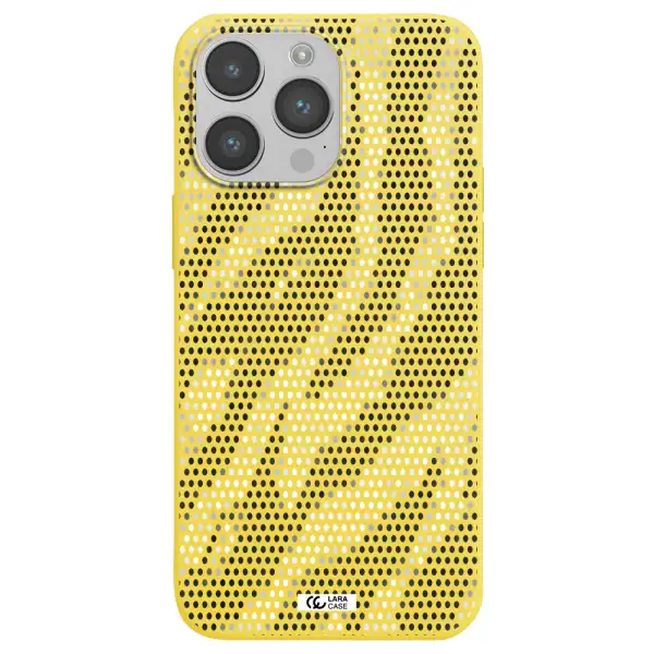 Zebra Dots Apple iPhone 14 pro max Silicone canary yellow Case