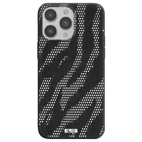 Zebra Dots Apple iPhone 14 pro Silicone black Case