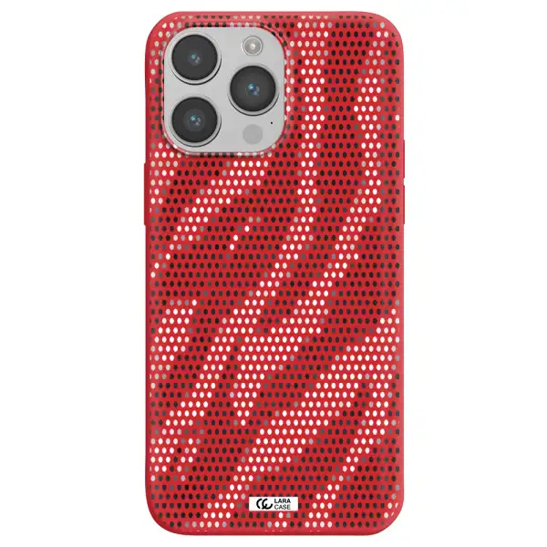 Zebra Dots Apple iPhone 14 pro Silicone Imperial Red Case