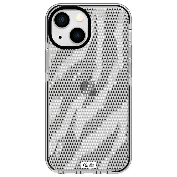 Zebra Dots Apple iPhone 15 impact black border Case