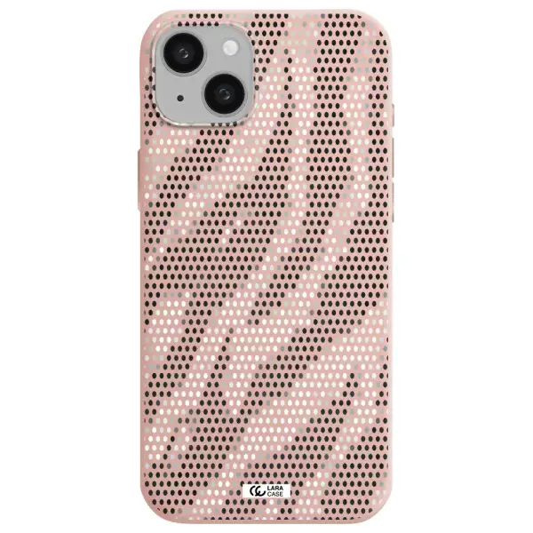 Zebra Dots Apple iphone 15 plus Silicone pastel pink Case