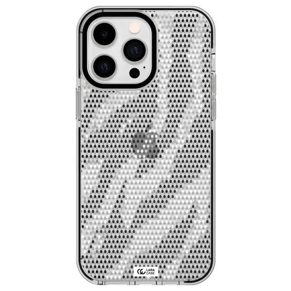 Zebra Dots Apple iPhone 15 Pro impact black border Case