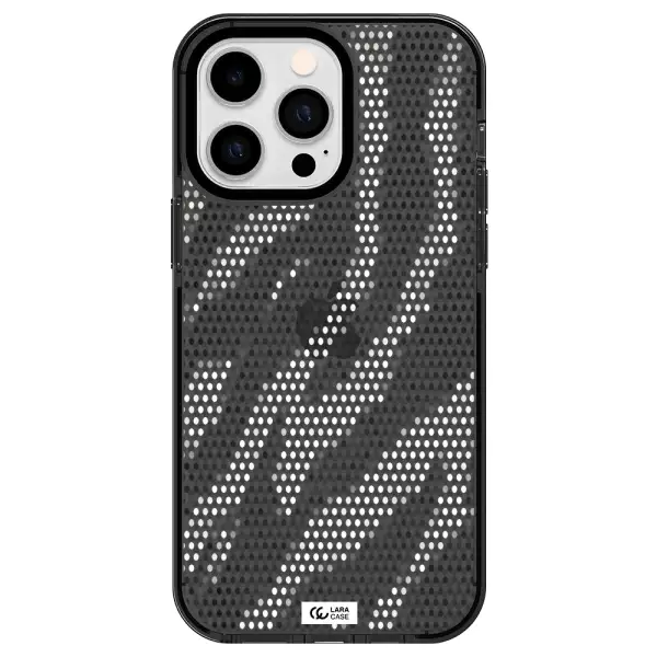 Zebra Dots Apple iPhone 15 Pro Max impact Smoke Black Case
