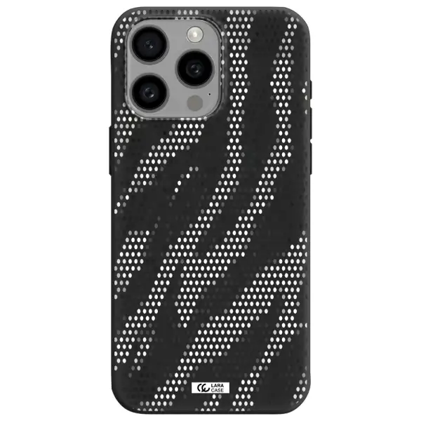 Zebra Dots Apple Iphone 15 Pro max Silicone black Case