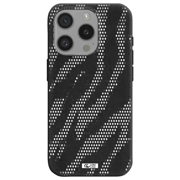 Zebra Dots Apple Iphone 15 Pro Silicone Black Case