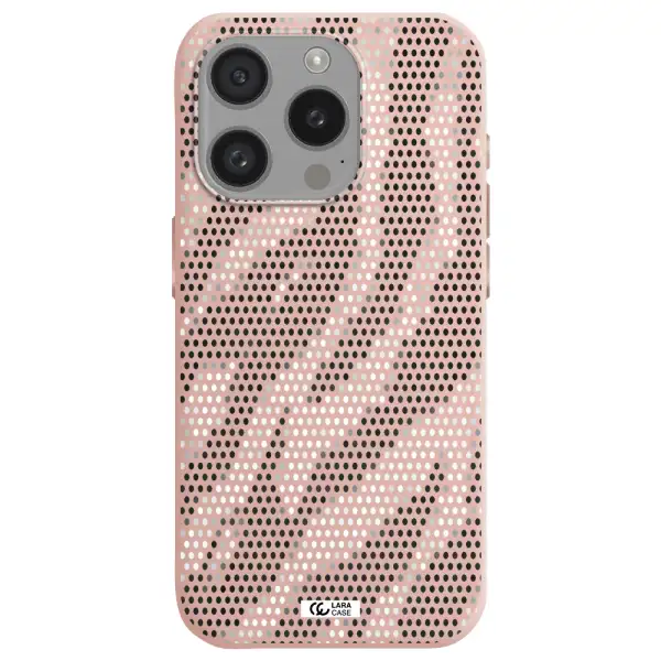 Zebra Dots Apple Iphone 15 Pro Silicone Pastel Pink Case