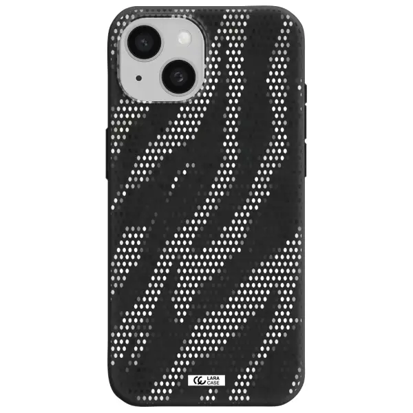 Zebra Dots Apple iPhone 15 Silicone black Case