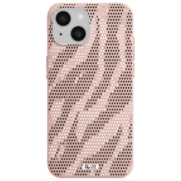 Zebra Dots Apple Iphone 15 Silicone Pastel Pink Case