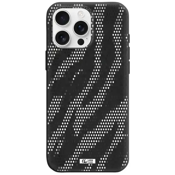 Zebra Dots Apple Iphone 16 Pro Max Silicone Black Case