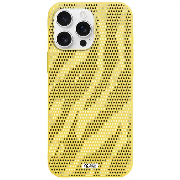 Zebra Dots Apple Iphone 16 Pro Max Silicone Canary Yellow Case