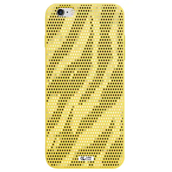 Zebra Dots Apple iPhone 6 plus Silicone canary yellow Case