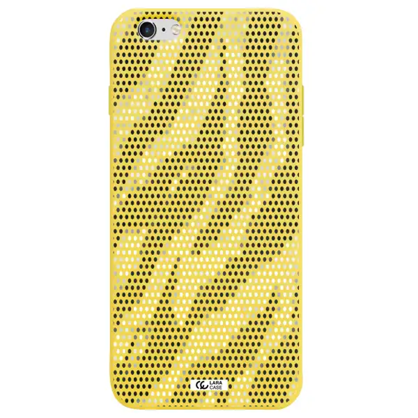 Zebra Dots Apple iPhone 6S Silicone canary yellow Case