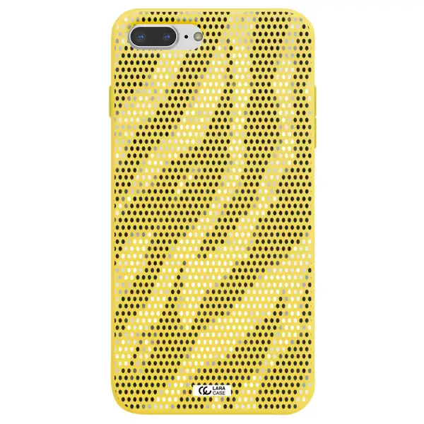Zebra Dots Apple iPhone 7 plus Silicone canary yellow Case