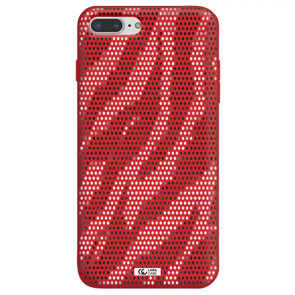 Zebra Dots Apple iPhone 7 plus Silicone Imperial Red Case