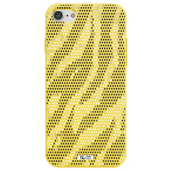 Zebra Dots Apple iPhone 7 Silicone canary yellow Case