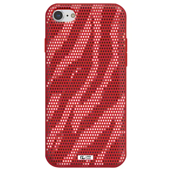 Zebra Dots Apple iPhone 7 Silicone Imperial Red Case