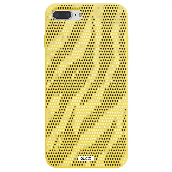Zebra Dots Apple iPhone 8 plus Silicone canary yellow Case
