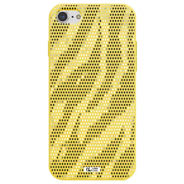Zebra Dots Apple iPhone 8 Silicone canary yellow Case