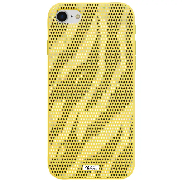 Zebra Dots Apple iPhone se 2020 Silicone canary yellow Case
