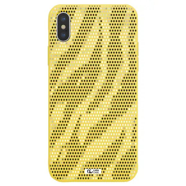 Zebra Dots Apple iPhone X Silicone canary yellow Case