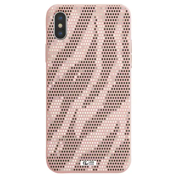 Zebra Dots Apple iPhone X Silicone pastel pink Case