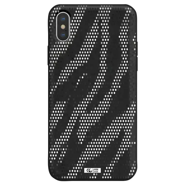 Zebra Dots Apple iPhone XS Silicone black Case