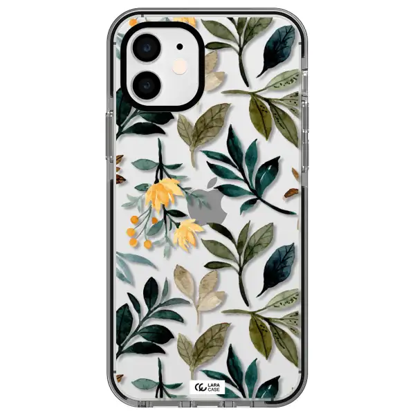 Fall Flowers Apple iPhone 11 impact black border Case