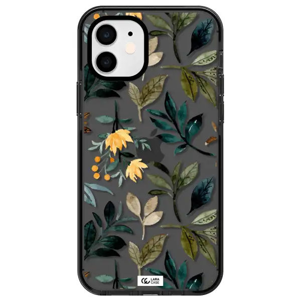 Fall Flowers Apple iPhone 11 impact Smoke Black Case