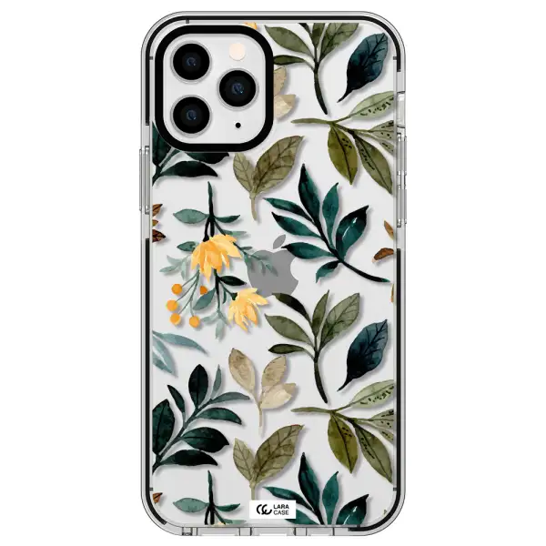 Fall Flowers Apple iPhone 11 pro max impact black border Case