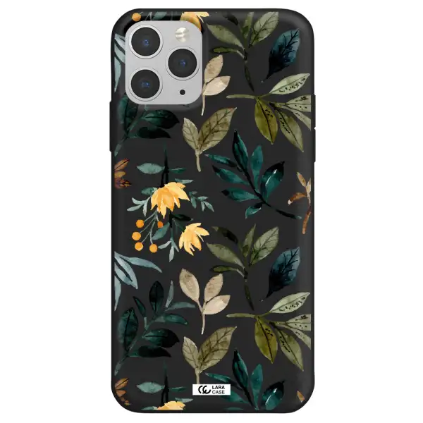 Fall Flowers Apple iPhone 11 pro Silicone black Case