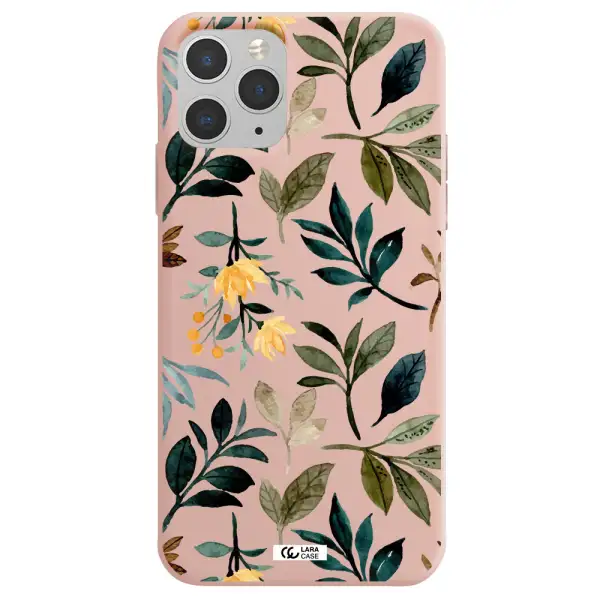 Fall Flowers Apple iPhone 11 pro Silicone pastel pink Case