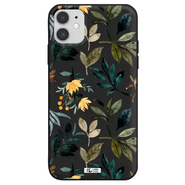 Fall Flowers Apple iPhone 11 Silicone black Case