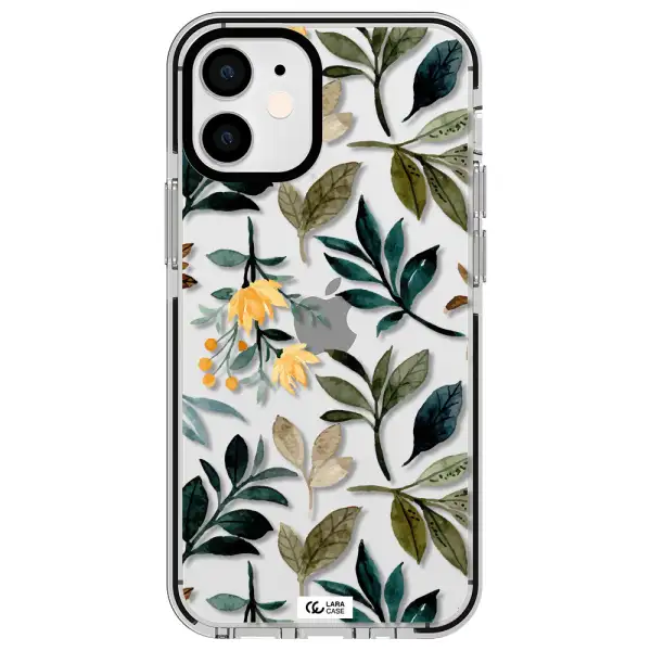Fall Flowers Apple iPhone 12 mini impact black border Case