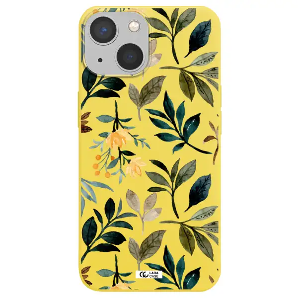 Fall Flowers Apple iPhone 13 mini Silicone canary yellow Case