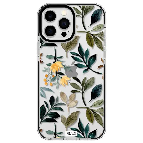 Fall Flowers Apple iPhone 13 Pro Max impact black border Case