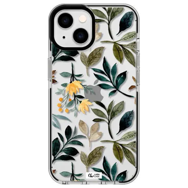 Fall Flowers Apple iPhone 14 impact black border Case