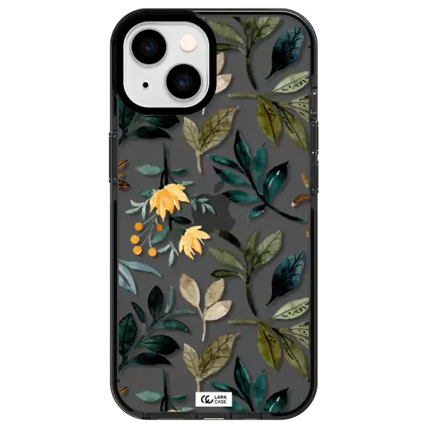 Fall Flowers Apple iPhone 14 impact Smoke Black Case