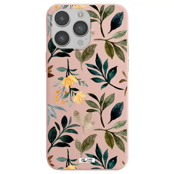 Fall Flowers Apple iPhone 14 pro max Silicone pastel pink Case
