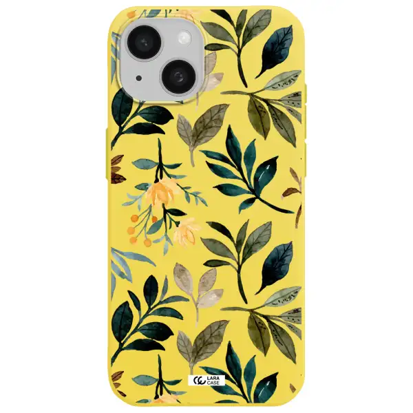 Fall Flowers Apple iPhone 15 Silicone canary yellow Case